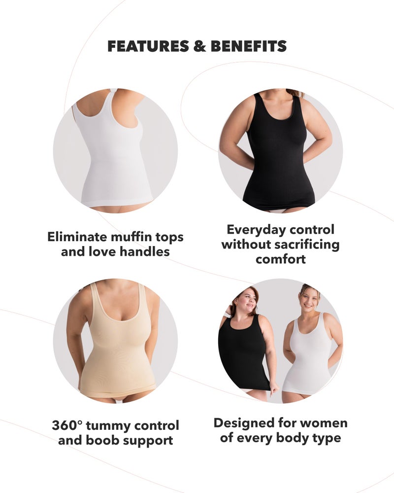 SHAPERMINT Compression Tank Cami - Tummy and Waist Control Body Shapewear Camisole for Women - Image 4